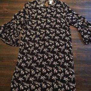 H & M black floral dress
